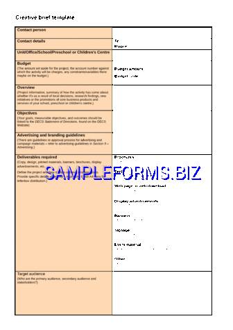 Creative Brief Template 1 doc pdf free
